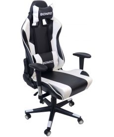 Фото, картинка, изображение Игровое кресло для геймера Bonro 1018 белое