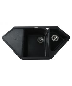Фото, картинка, зображення Гранітна мийка Globus Lux GARDA чорний металiк 1000х500мм-А0001
