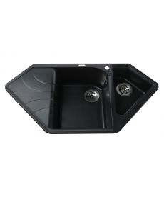 Фото, картинка, зображення Гранітна мийка Globus Lux GARDA чорний 1000х500мм-А0002