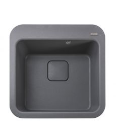 Фото, картинка, зображення Гранітна мийка Globus Lux BARBORA сірий металік 510х510мм-А0003