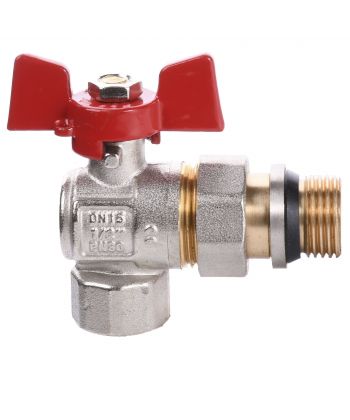 Фото, картинка, зображення Кран кульовий кутовий з американкою WATERVALVE Q003 NV-V124 1/2″ ЗB