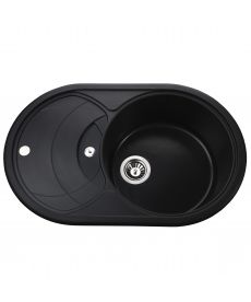 Фото, картинка, зображення Гранітна мийка Globus Lux LUISE чорний 780х500мм-А0002