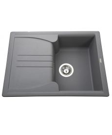 Фото, картинка, зображення Гранітна мийка Globus Lux BALATON сірий металік 680х500мм-А0003