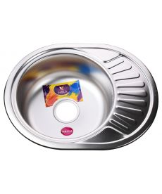 Фото, картинка, зображення Мийка кухонна врiзна кругла з полицею 570х450х180 Satin MR 5745 E Mira