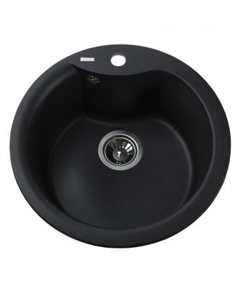 Фото, картинка, зображення Гранітна мийка Globus Lux ORTA чорний металiк 485мм-А0001