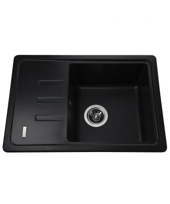 Фото, картинка, зображення Гранітна мийка Globus Lux MONO чорний 620х435мм-А0002