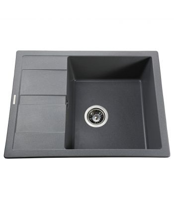 Фото, картинка, зображення Гранітна мийка Globus Lux ONE сірий металік 650х500мм-А0003