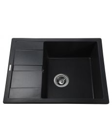 Фото, картинка, зображення Гранітна мийка Globus Lux ONE чорний металік 650х500мм-А0001