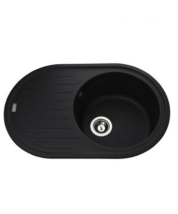 Фото, картинка, зображення Гранітна мийка Globus Lux OHARA чорний 770х500мм-А0002