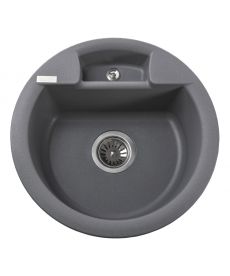 Фото, картинка, зображення Гранітна мийка Globus Lux GURON сірий металік 480мм-А0003