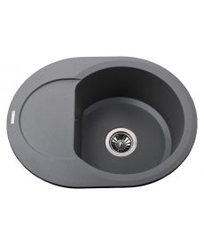 Фото, картинка, зображення Гранітна мийка Globus Lux MORAINE сірий металік 600х470мм-А0003