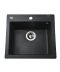 Фото, картинка, зображення Гранітна мийка Globus Lux AOSTA чорний металiк 490x455мм-А0001