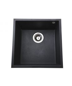 Фото, картинка, зображення Гранітна мийка Globus Lux AMMER пiдстiльна, чорний металiк 440х440мм-А0001